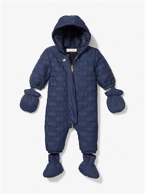 michael kors infant snowsuit|Quilted Signature Logo Baby Snowsuit .